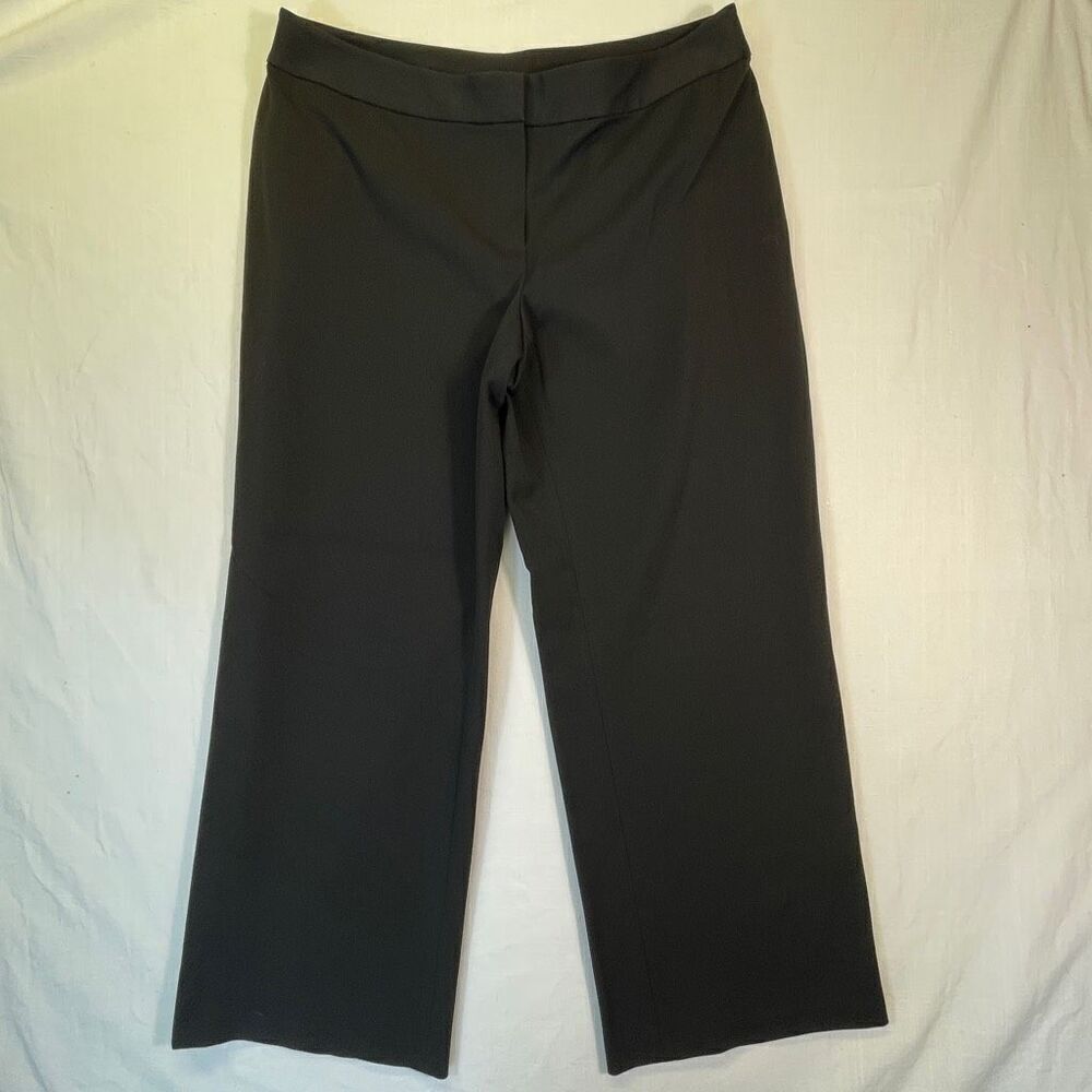 St. John Sport Black Fall 06 Basic Wide Leg High Waist Dress Pants Size Large